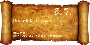 Benedek Tivadar névjegykártya
